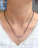 Kimaya Rose Gold Full black Beads Mangalsutra