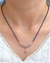 Kimaya Rose Gold Full black Beads Mangalsutra - Image 2