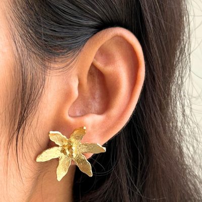 Gold Plated Leaf Studs